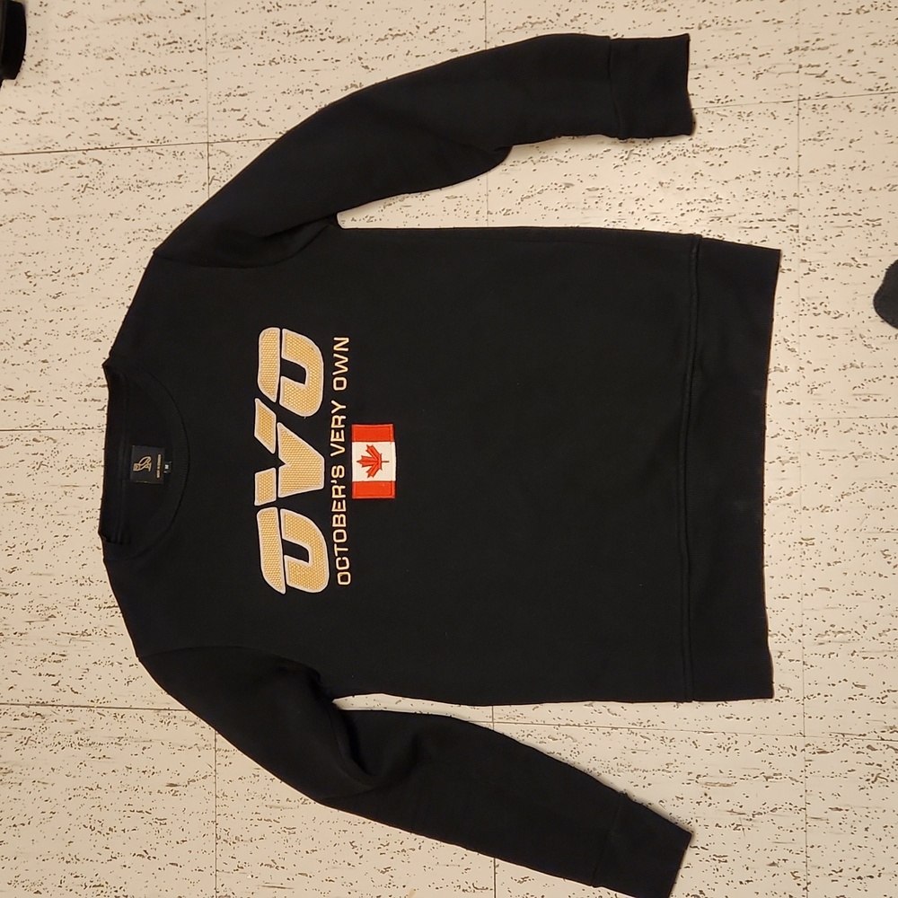 OVO Octobers Very Own Black Embroidered Logo Pullover Crewneck Sweater